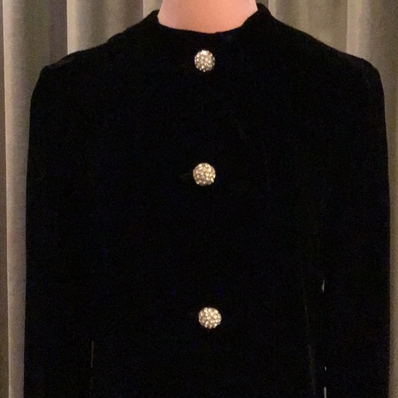 Vintage Velvet and Rabbit Fur Sleeve Evening Coat. - Picture 4 of 12